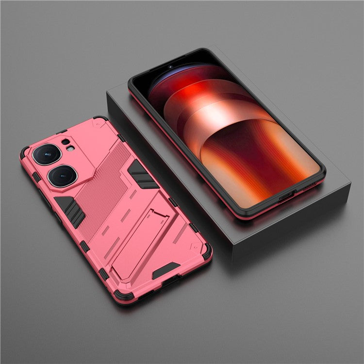 For vivo iQOO Neo9 5G Phone Case Kickstand PC+TPU Anti-drop Cover - Rose