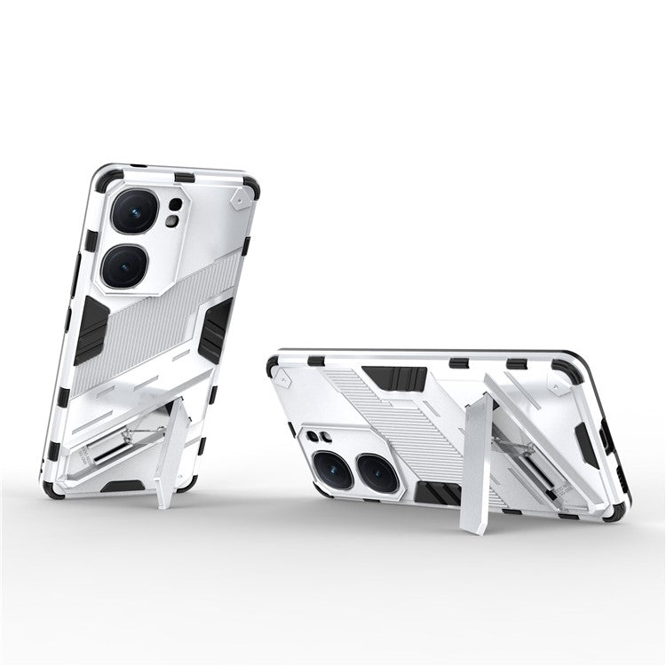 For vivo iQOO Neo9 5G Phone Case Kickstand PC+TPU Anti-drop Cover - White