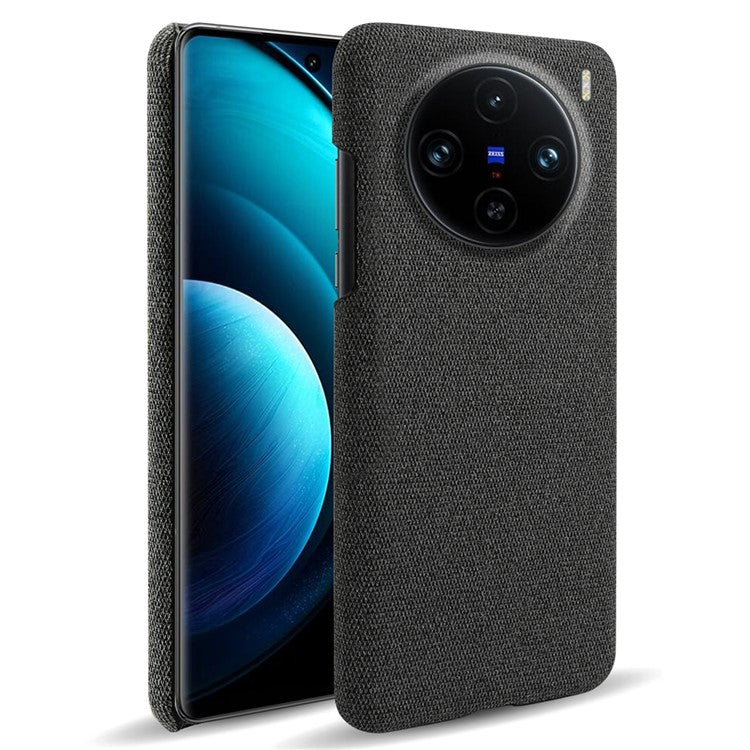 For vivo X100 Pro 5G Case PC+Cloth Shockproof Slim Phone Cover - Black