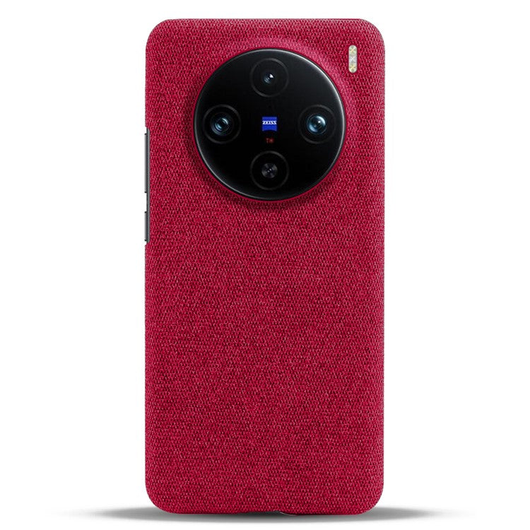 For vivo X100 Pro 5G Case PC+Cloth Shockproof Slim Phone Cover - Red