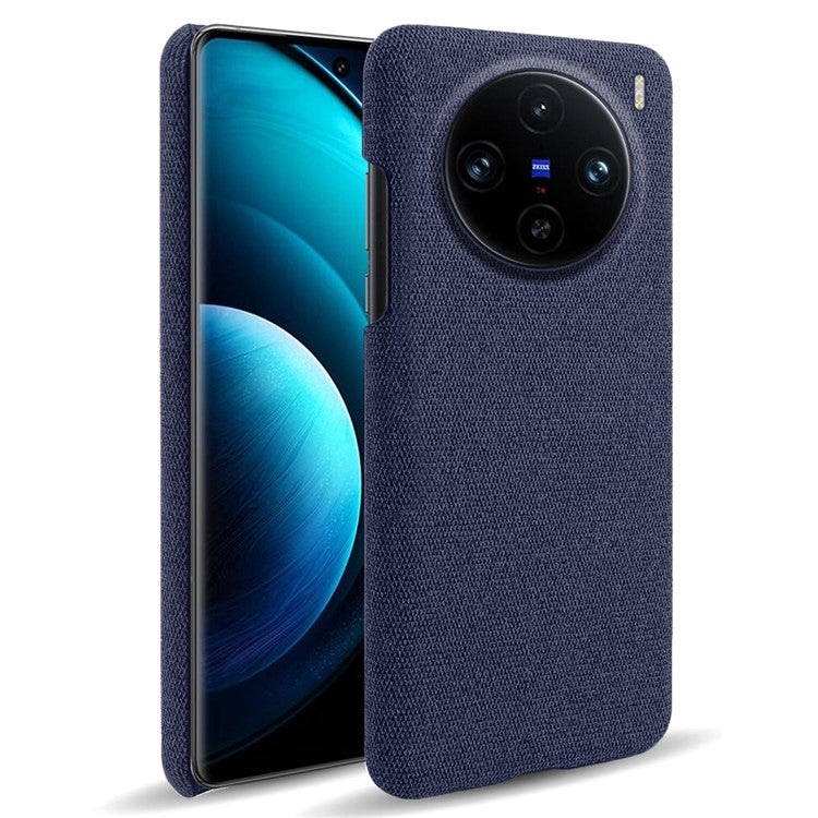 For vivo X100 Pro 5G Case PC+Cloth Shockproof Slim Phone Cover - Blue