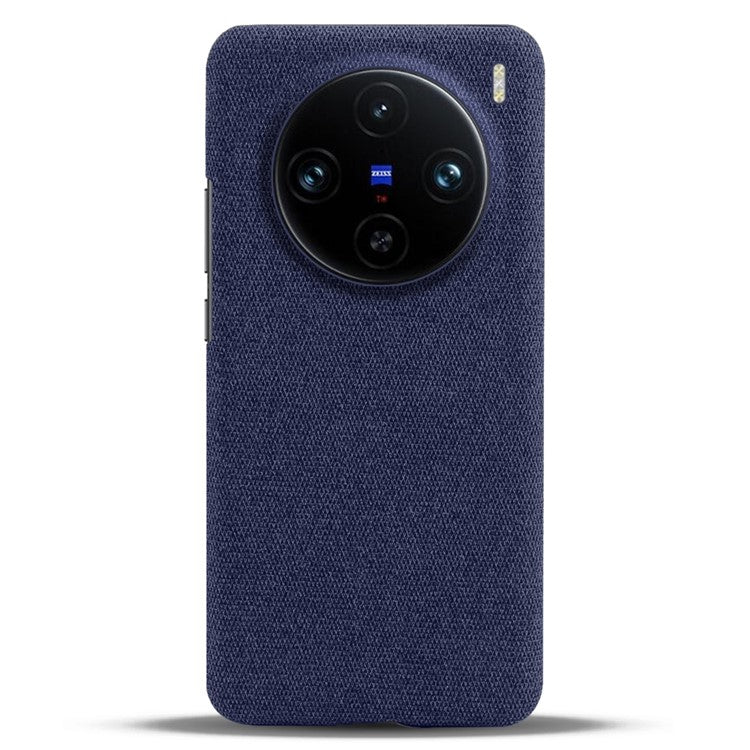 For vivo X100 Pro 5G Case PC+Cloth Shockproof Slim Phone Cover - Blue