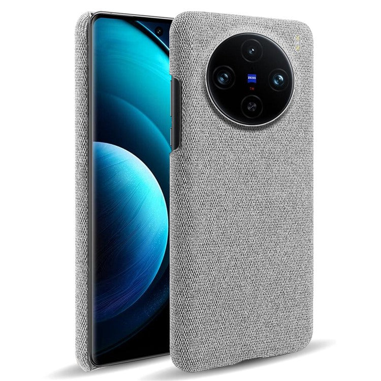 For vivo X100 Pro 5G Case PC+Cloth Shockproof Slim Phone Cover - Light Grey