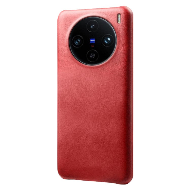 For vivo X100 Pro 5G Case Calf Texture Anti-scratch Hard Phone Cover - Red