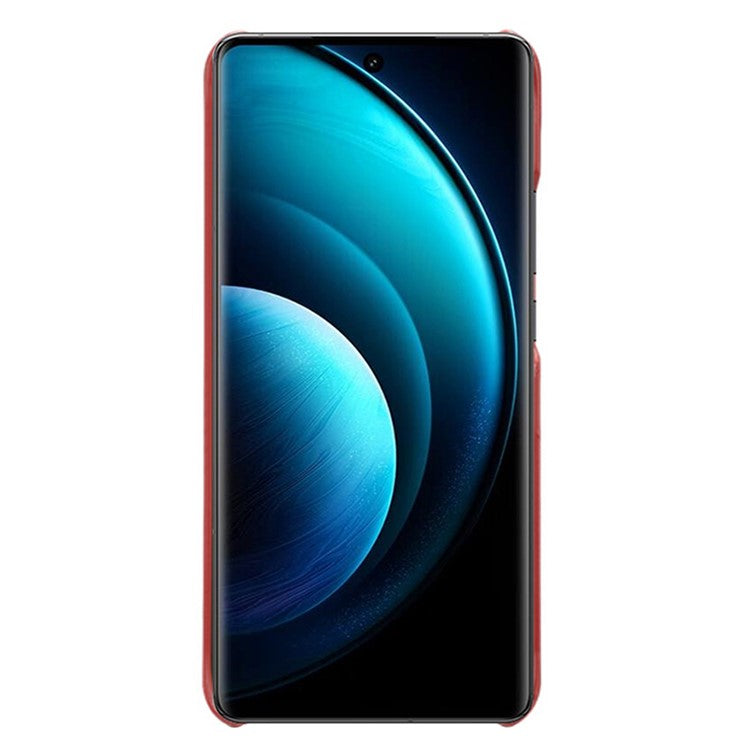 For vivo X100 Pro 5G Case Calf Texture Anti-scratch Hard Phone Cover - Red