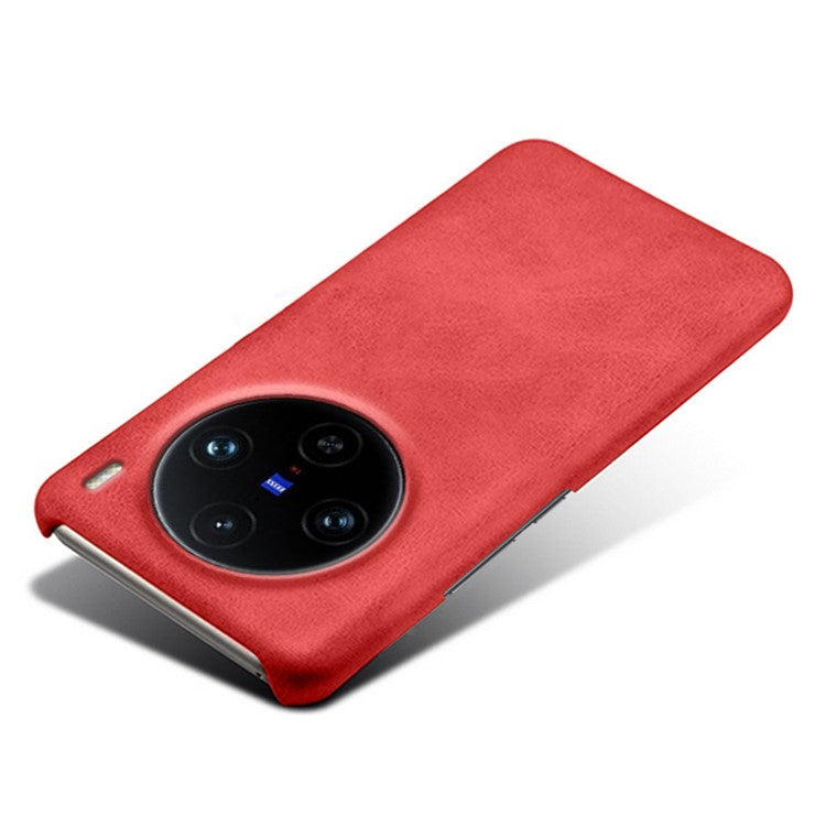 For vivo X100 Pro 5G Case Calf Texture Anti-scratch Hard Phone Cover - Red