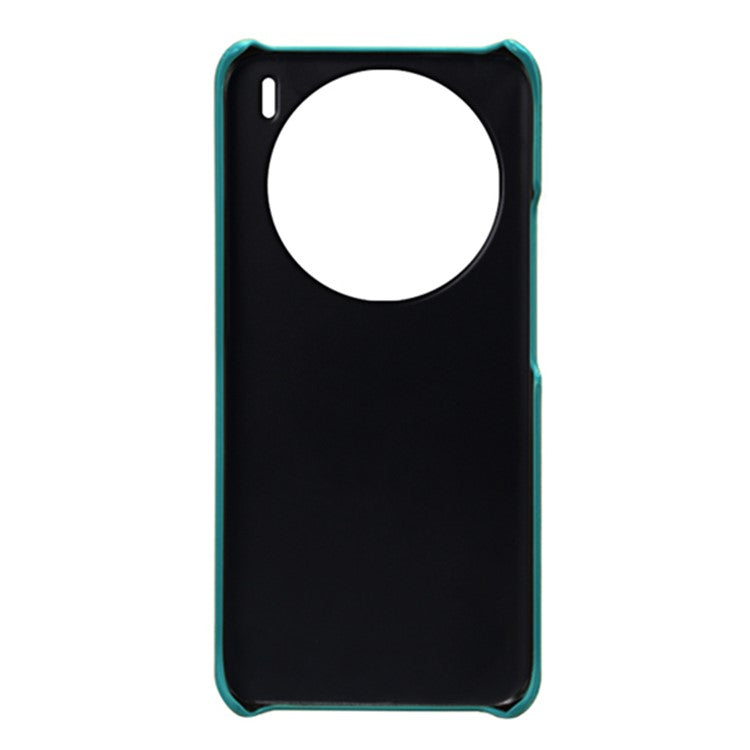 For vivo X100 5G Phone Case Leather Coated PC Cover with Dual Card Holder - Green