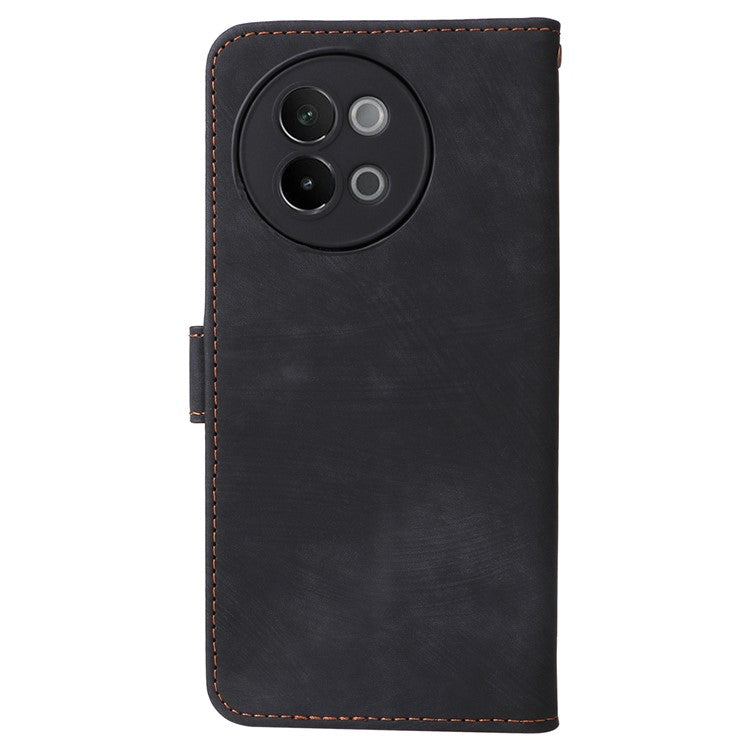 For vivo S18e 5G Leather Phone Case RFID Blocking Shockproof Flip Cover - Black