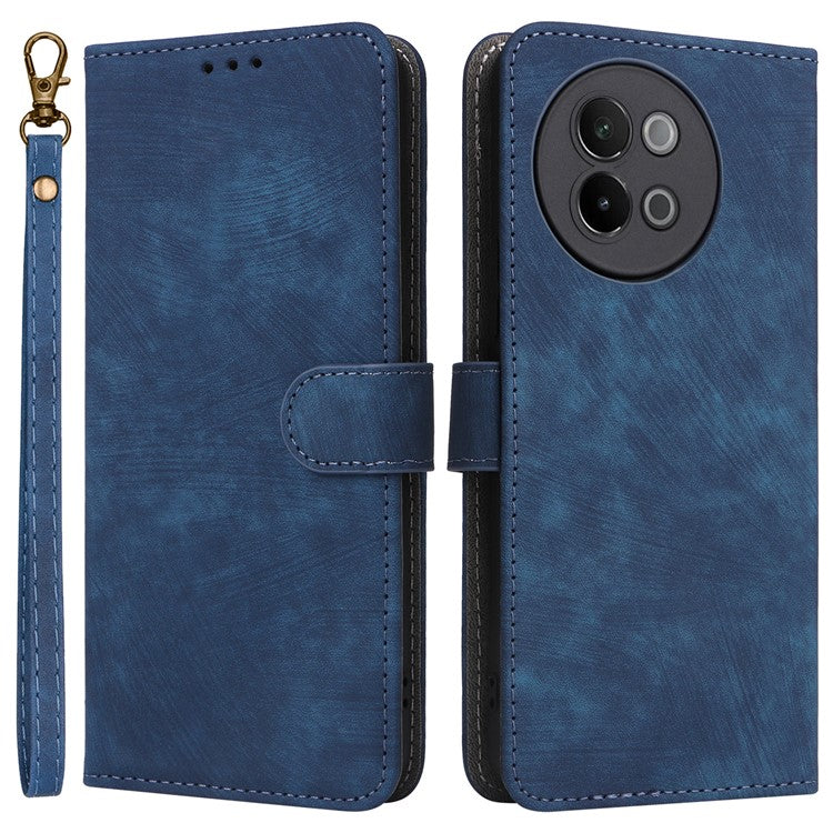 For vivo S18e 5G Leather Phone Case RFID Blocking Shockproof Flip Cover - Blue