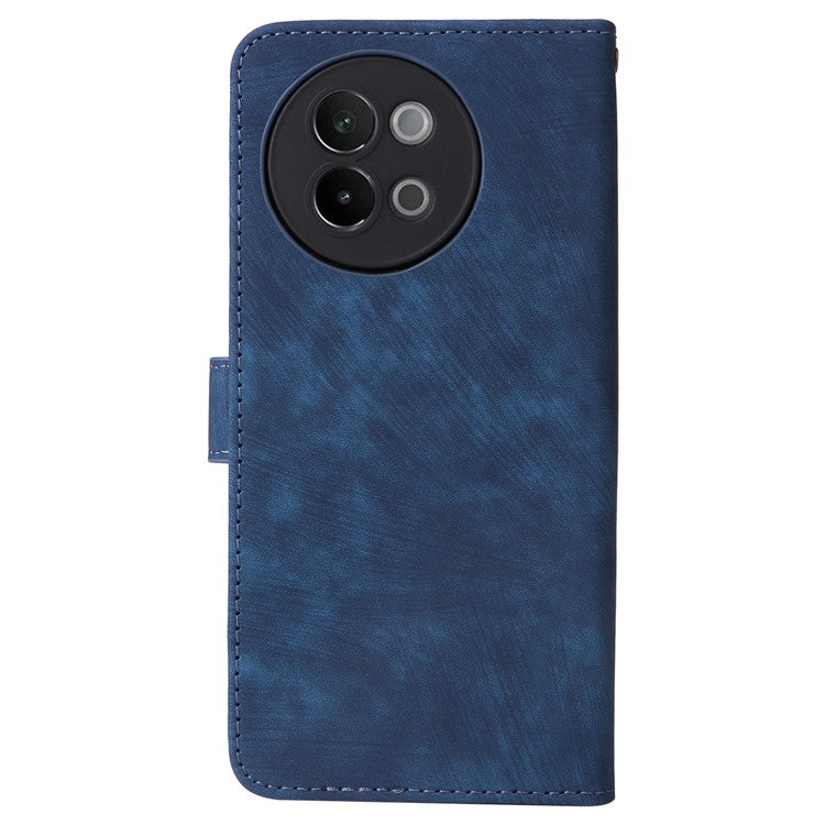 For vivo S18e 5G Leather Phone Case RFID Blocking Shockproof Flip Cover - Blue