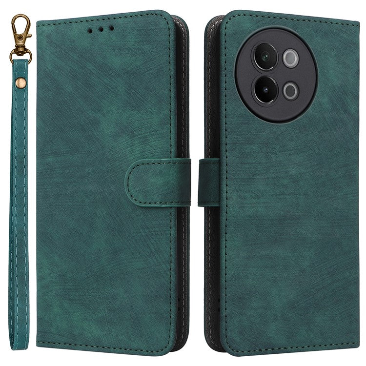 For vivo S18e 5G Leather Phone Case RFID Blocking Shockproof Flip Cover - Green