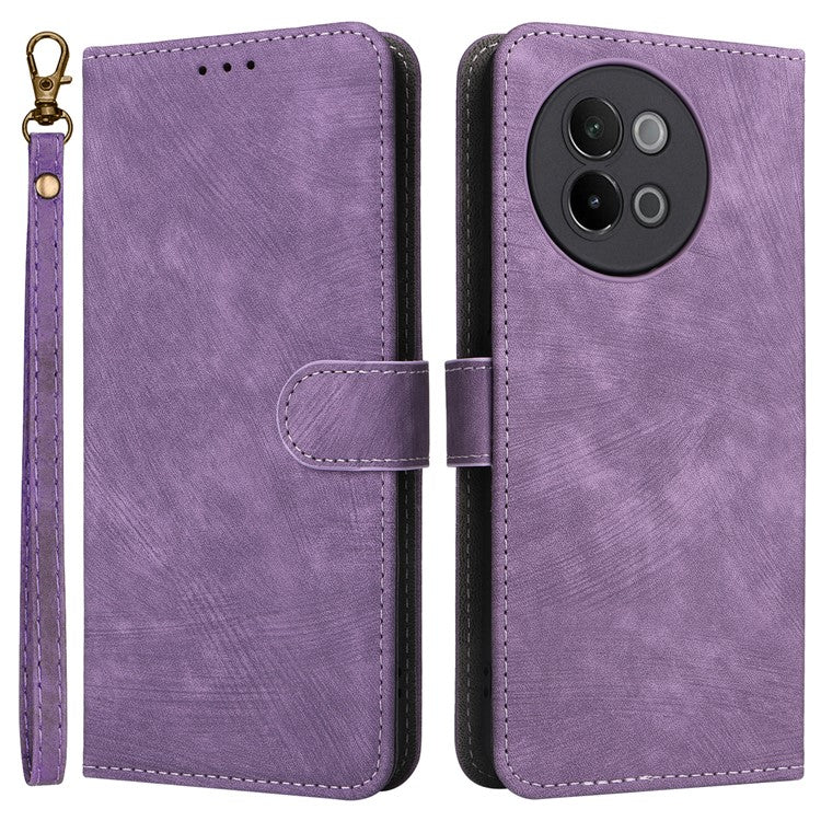 For vivo S18e 5G Leather Phone Case RFID Blocking Shockproof Flip Cover - Purple