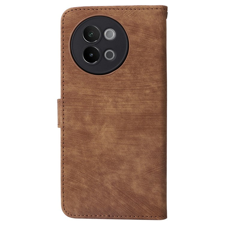 For vivo S18e 5G Leather Phone Case RFID Blocking Shockproof Flip Cover - Brown