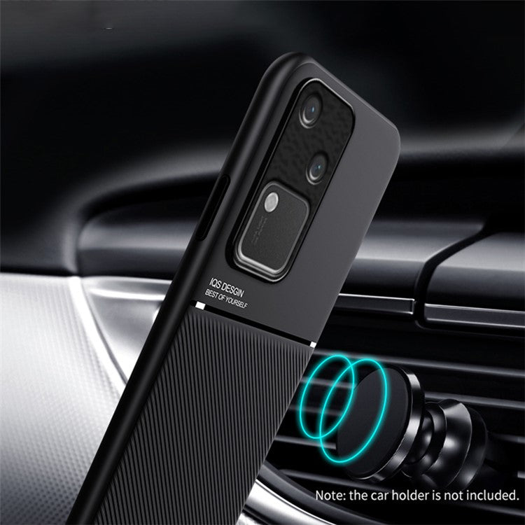 For vivo S18 5G Case PU+TPU+PC Shockproof Phone Back Cover Protector - Black