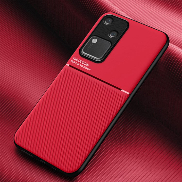 For vivo S18 5G Case PU+TPU+PC Shockproof Phone Back Cover Protector - Red