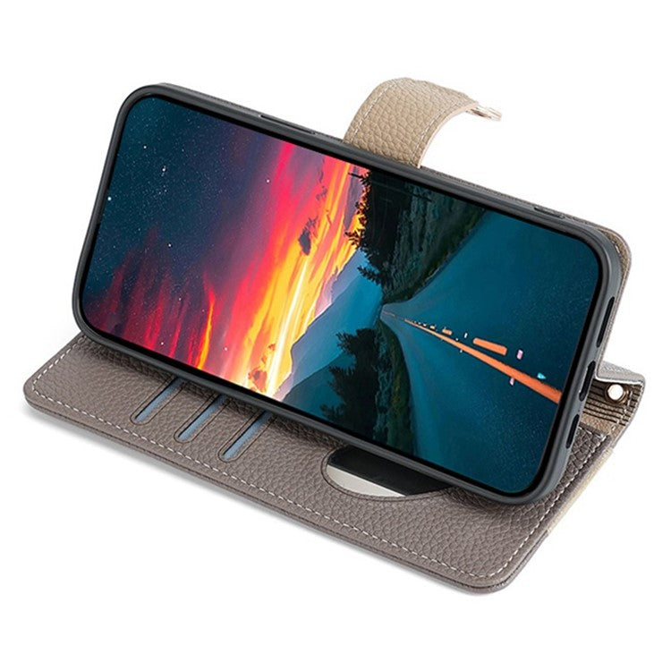 For vivo iQOO Neo8 5G  /  Neo8 Pro 5G Case Phone Bag PU Leather Wallet Stand Cover with Mirror - Grey