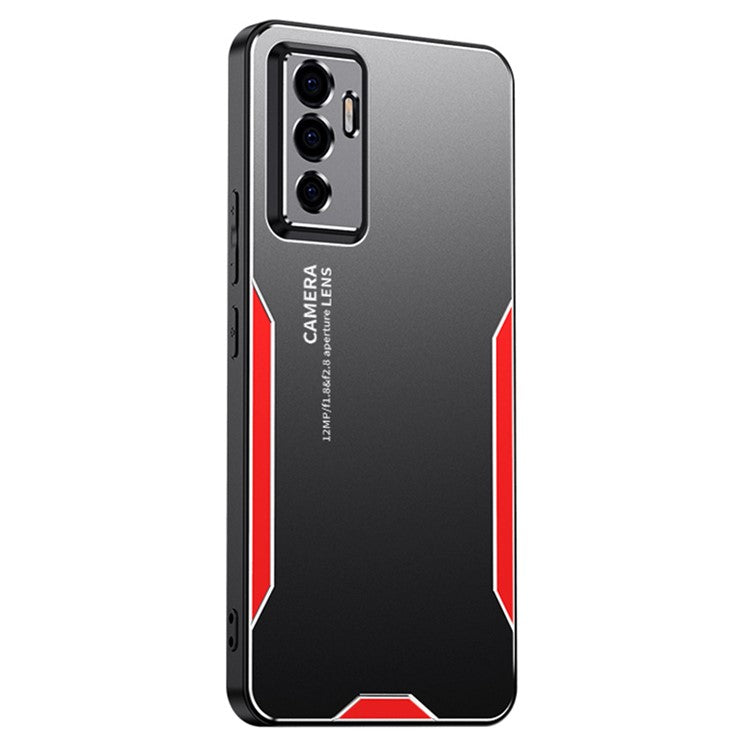 For vivo S10e 5G Frosted Case Aluminium Alloy Protective Back Cover - Red