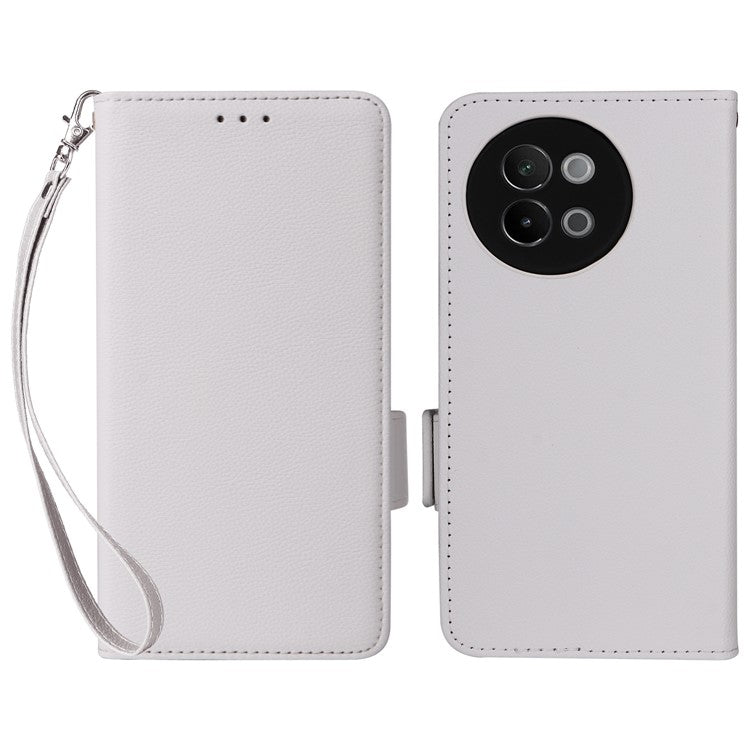 For vivo S18e 5G Protective Wallet Case PU Leather Phone Cover - White