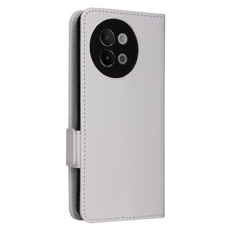 For vivo S18e 5G Protective Wallet Case PU Leather Phone Cover - White