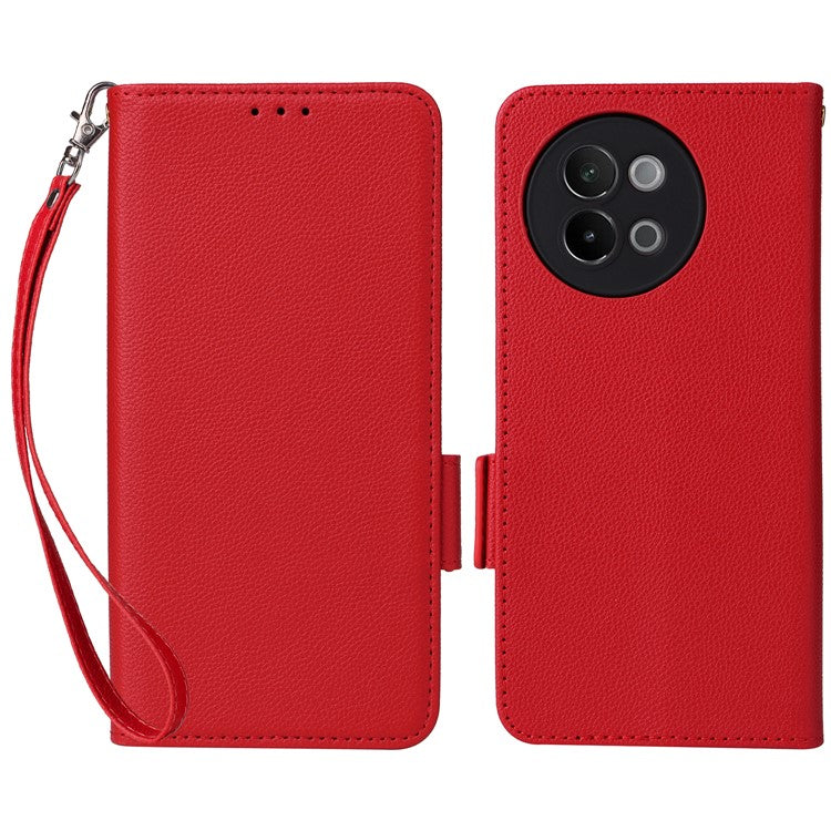 For vivo S18e 5G Protective Wallet Case PU Leather Phone Cover - Red