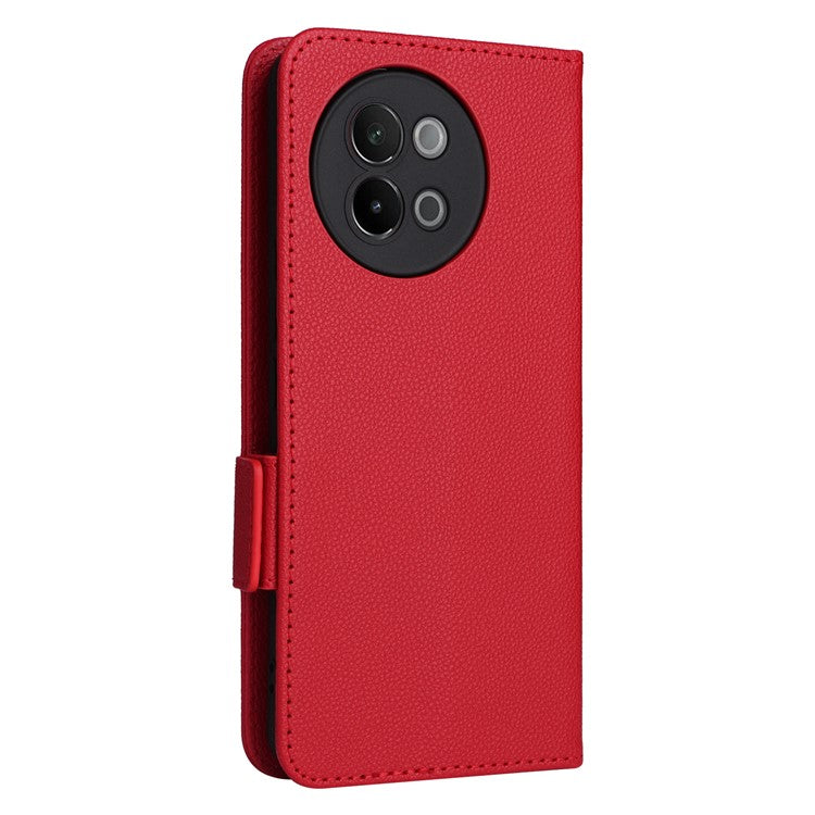 For vivo S18e 5G Protective Wallet Case PU Leather Phone Cover - Red