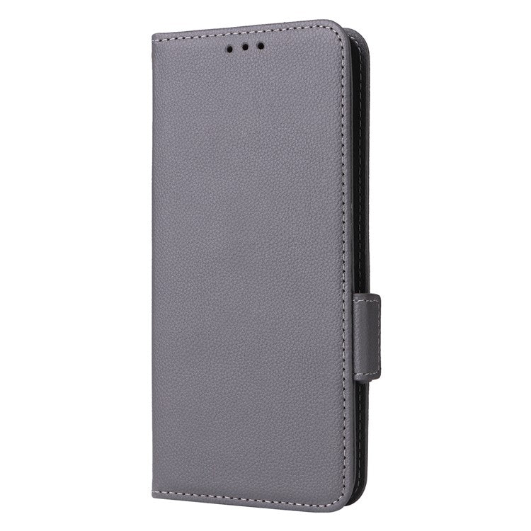 For vivo S18e 5G Protective Wallet Case PU Leather Phone Cover - Grey