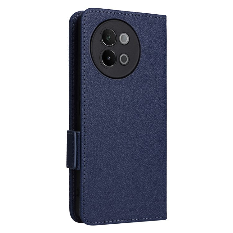 For vivo S18e 5G Protective Wallet Case PU Leather Phone Cover - Dark Blue