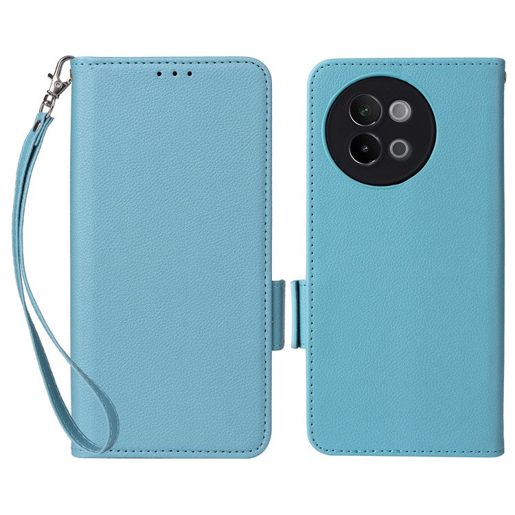 For vivo S18e 5G Protective Wallet Case PU Leather Phone Cover - Baby Blue