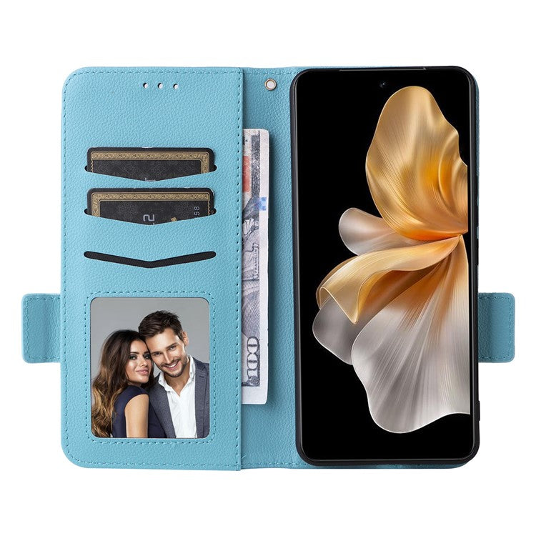 For vivo S18e 5G Protective Wallet Case PU Leather Phone Cover - Baby Blue