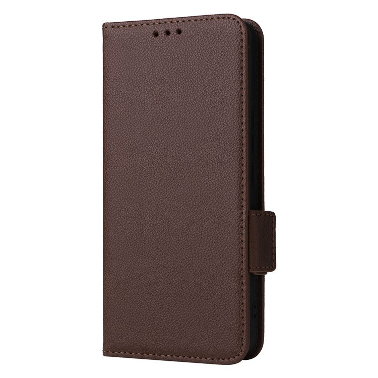 For vivo S18e 5G Protective Wallet Case PU Leather Phone Cover - Brown