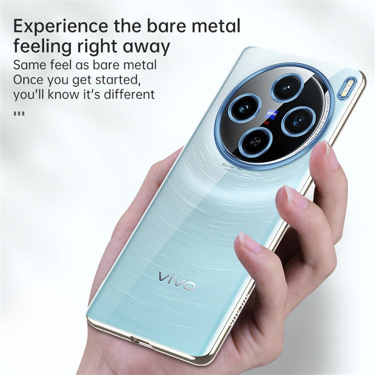 SULADA For vivo X100 5G Clear TPU Case Ultra-Thin Electroplating Phone Cover - Blue