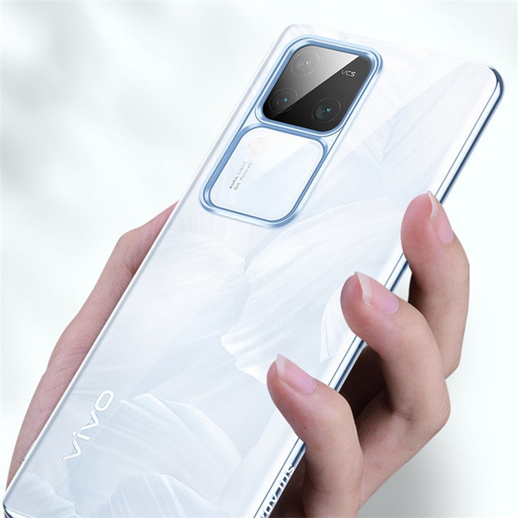 SULADA For vivo S18 5G Clear Case Ultra-Thin Electroplating TPU Phone Cover - Blue