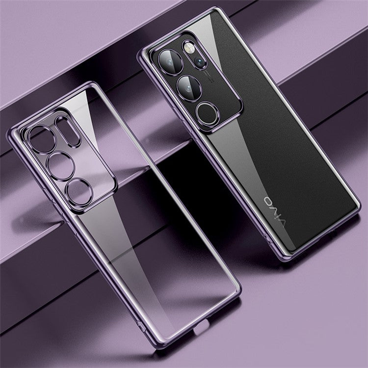 SULADA For vivo S17 5G TPU Case Electroplating Transparent Phone Cover - Purple