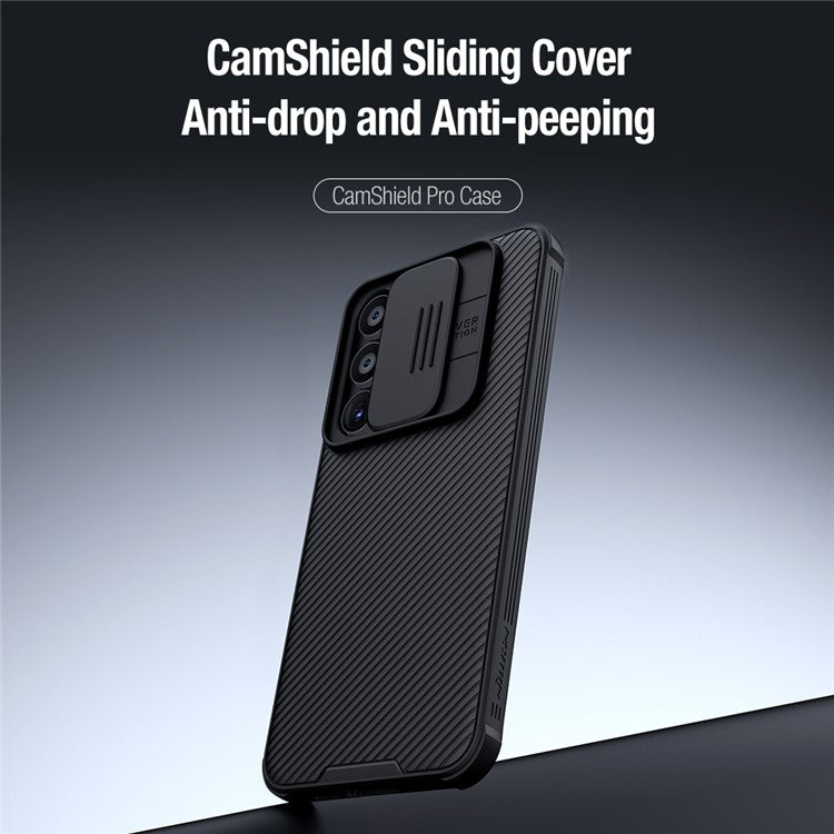 NILLKIN CamShield Pro Series For Samsung Galaxy A55 5G Case Slide Lens Protection PC+TPU Cover - Black