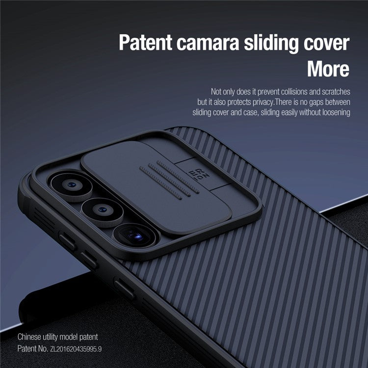 NILLKIN CamShield Pro Series For Samsung Galaxy A55 5G Case Slide Lens Protection PC+TPU Cover - Black