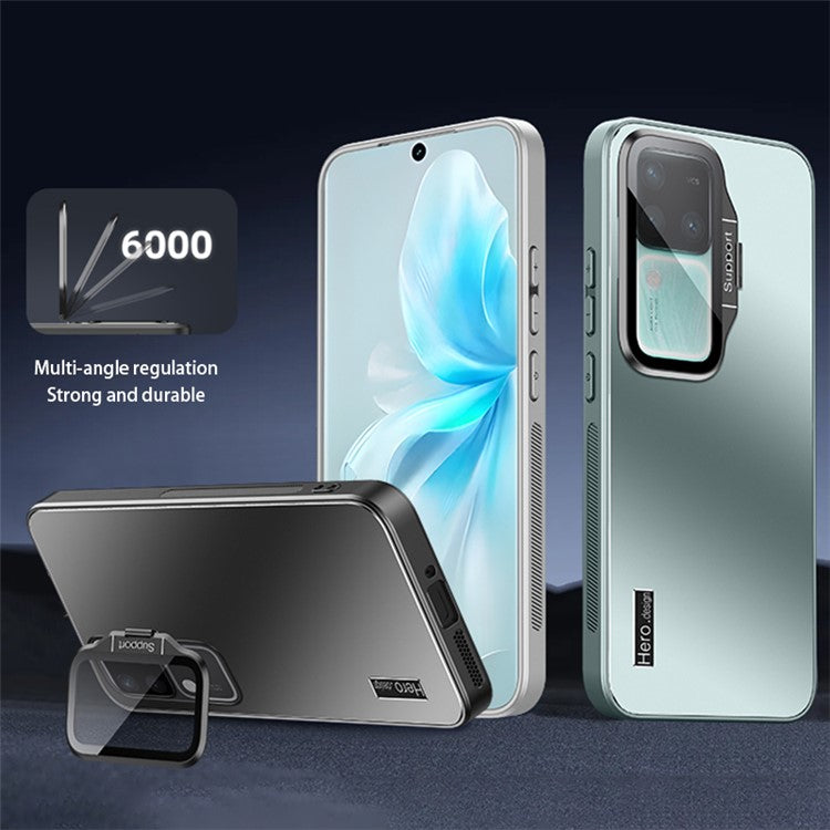 For vivo S18 5G / S18 Pro 5G Case TPU+PC Anti-slip Phone Back Protector - Black