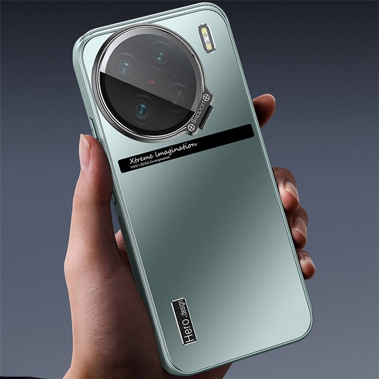 For vivo X90 Pro 5G Case Slim-Fit TPU+PC Cover with Lens Kickstand - Cyan