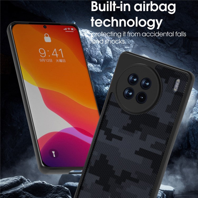 IBMRS For vivo X90 Pro 5G Case Drop-proof TPU+PC Protective Shell - Grid Camouflage