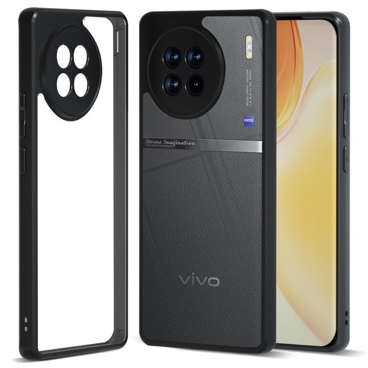 IBMRS For vivo X90 Pro 5G Case Drop-proof TPU+PC Protective Shell - Transparent Black