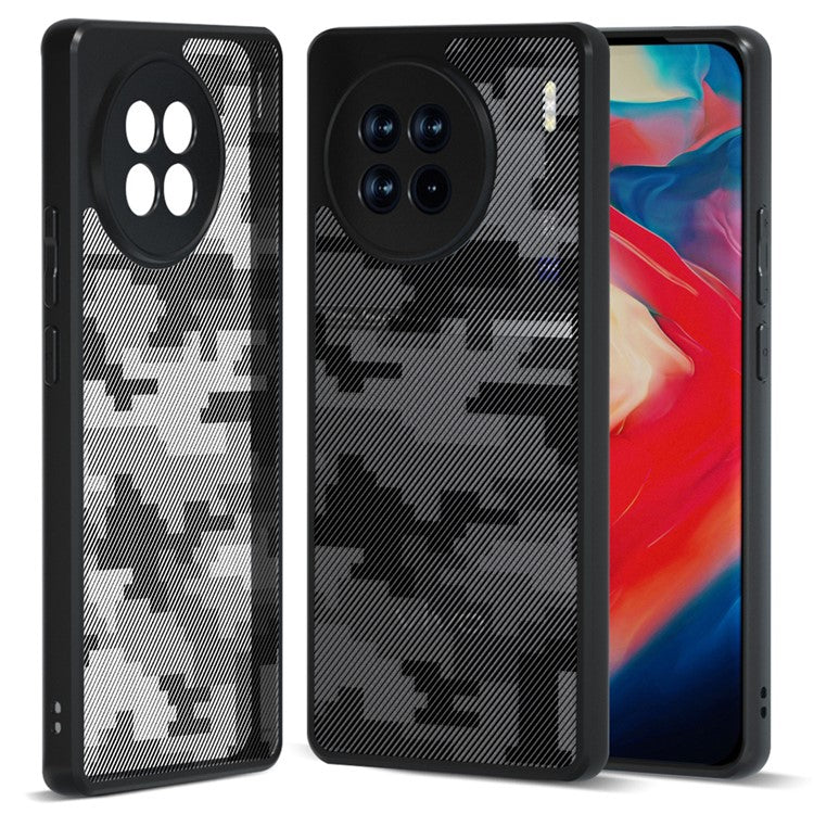 IBMRS For vivo X90 Pro+ 5G Case Drop-proof TPU+PC Phone Protective Shell - Grid Camouflage