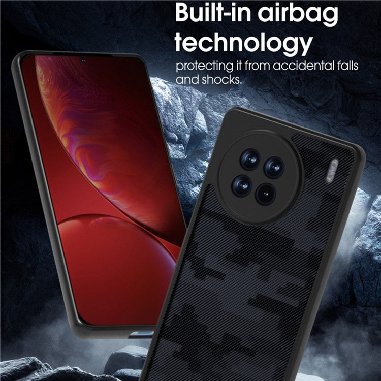 IBMRS For vivo X90 Pro+ 5G Case Drop-proof TPU+PC Phone Protective Shell - Grid Camouflage