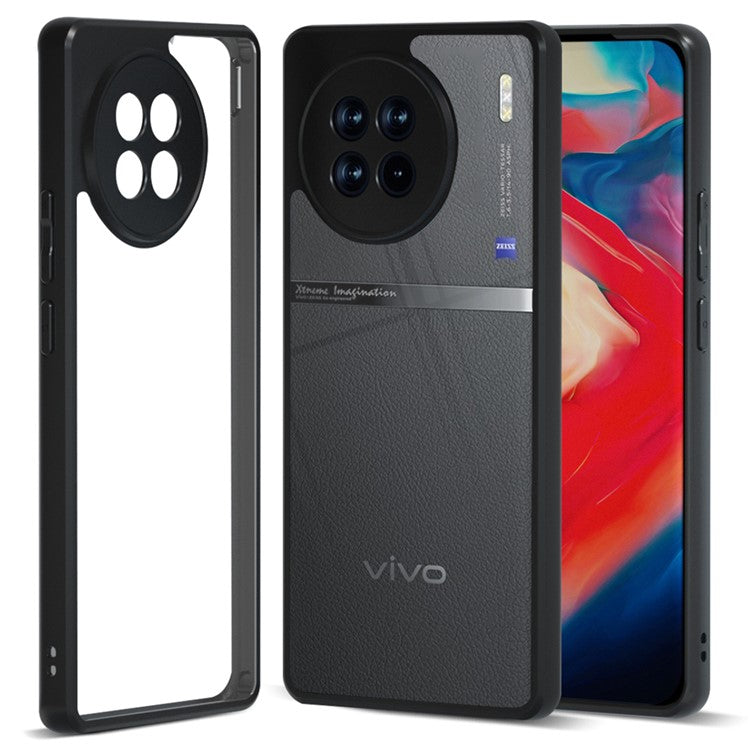 IBMRS For vivo X90 Pro+ 5G Case Drop-proof TPU+PC Phone Protective Shell - Transparent Black