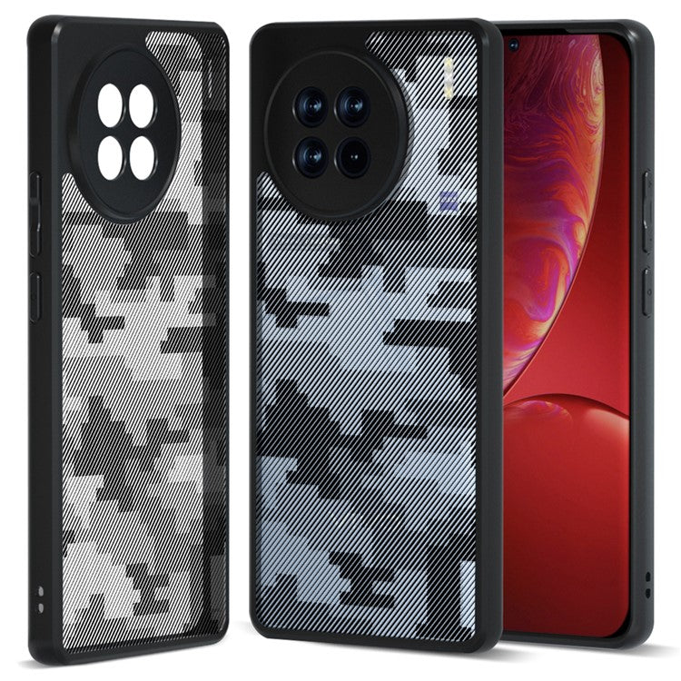 IBMRS For vivo X90 5G Case Airbag Protection TPU+PC Phone Protector  - Grid Camouflage