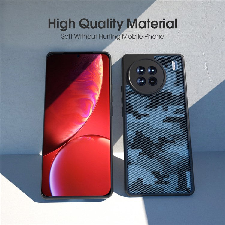 IBMRS For vivo X90 5G Case Airbag Protection TPU+PC Phone Protector  - Grid Camouflage