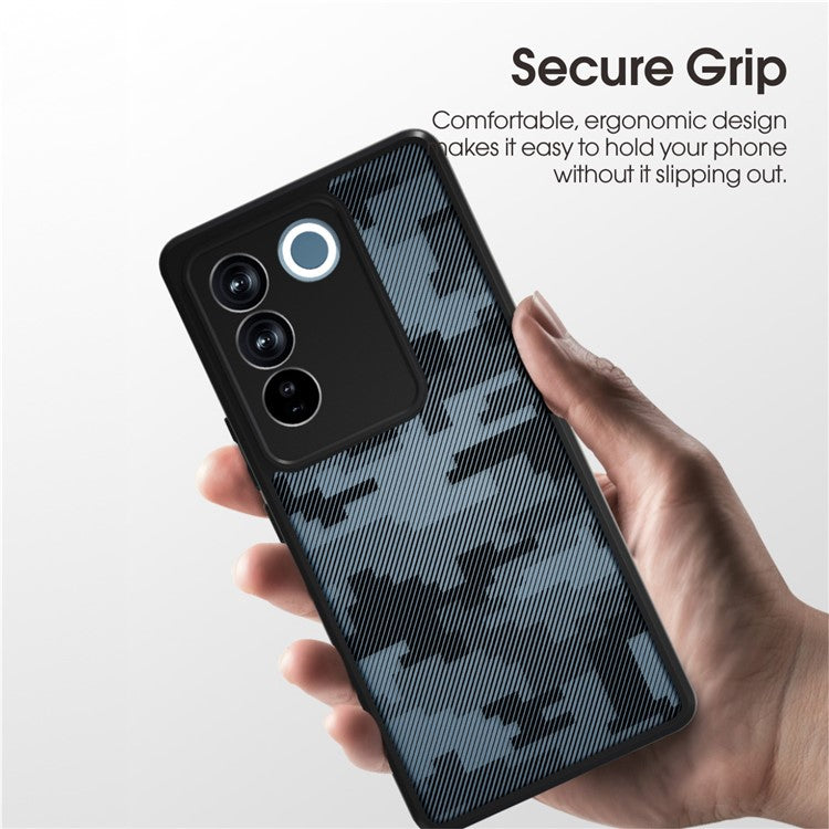 IBMRS For vivo S16 / S16 Pro / V27 5G / V27 Pro 5G Phone Case TPU+PC Hybrid Non-Slip Cover - Grid Camouflage