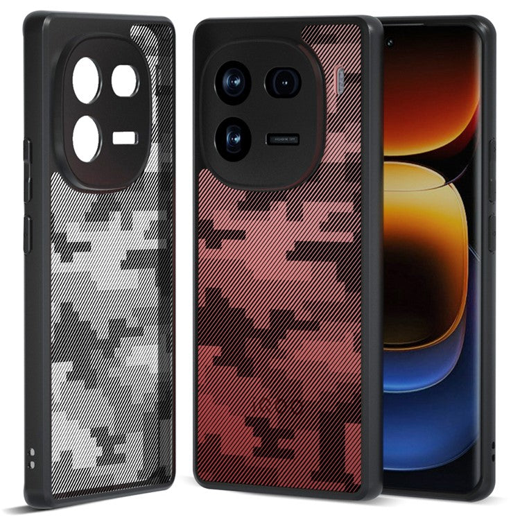 IBMRS For vivo iQOO 12 Pro 5G Case Airbag Protection Precise Lens Cutout Back Shell - Grid Camouflage