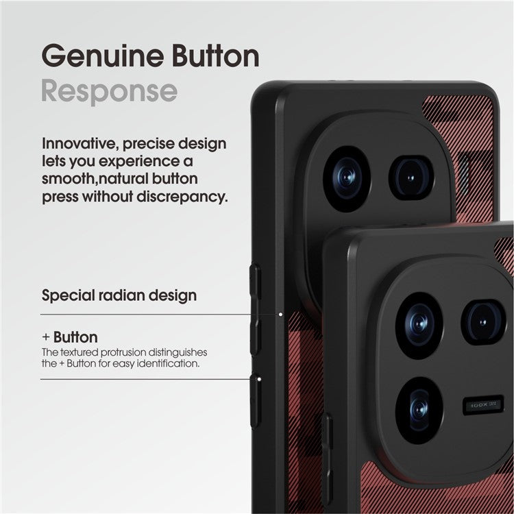 IBMRS For vivo iQOO 12 Pro 5G Case Airbag Protection Precise Lens Cutout Back Shell - Grid Camouflage