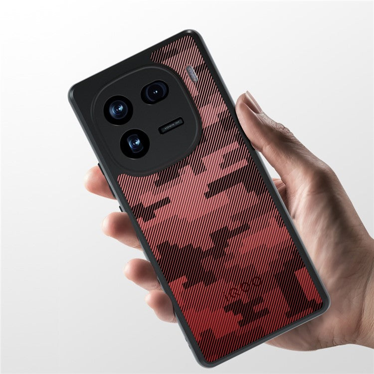 IBMRS For vivo iQOO 12 Pro 5G Case Airbag Protection Precise Lens Cutout Back Shell - Grid Camouflage