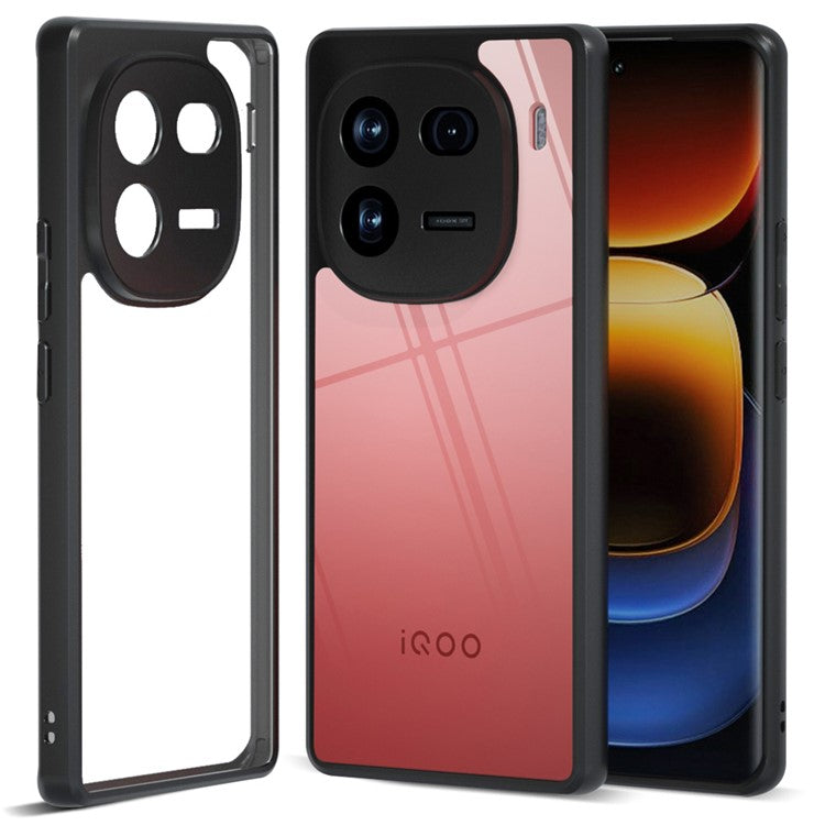 IBMRS For vivo iQOO 12 Pro 5G Case Airbag Protection Precise Lens Cutout Back Shell - Transparent Black