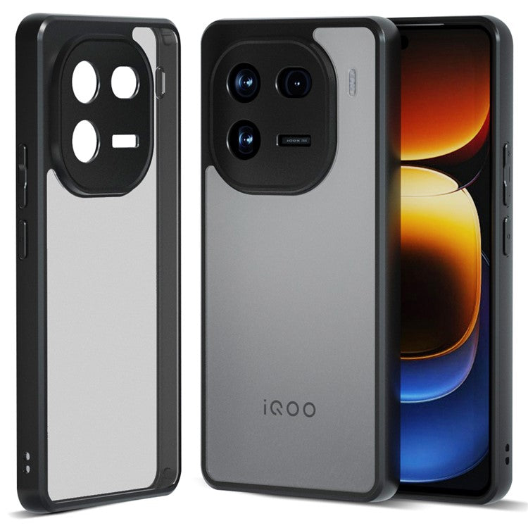 IBMRS For vivo iQOO 12 5G Cell Phone Cases TPU+PC Scratch-proof Shell - Matte Black